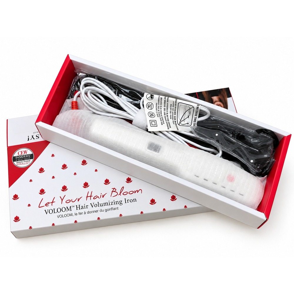 VOLOOM Classic 1.5" Hair Volumizing Iron Pearl White Ceramic Root Lifter